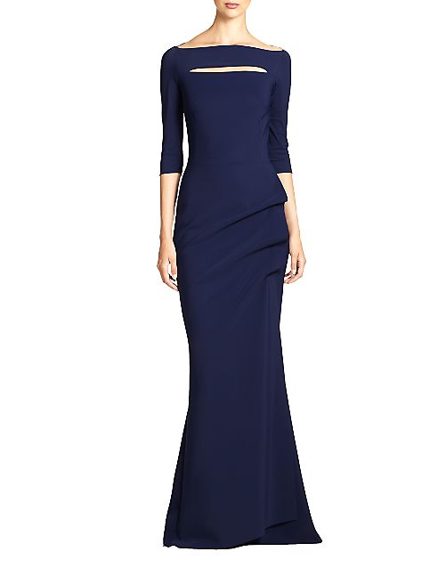 La Petite Robe di Chiara Boni - Kate Slit-Detail Boatneck Gown