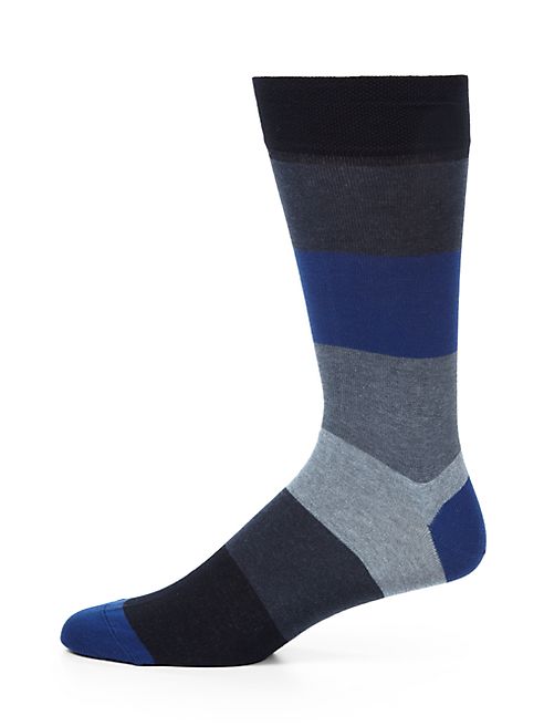 Marcoliani - Colorblocked Cotton-Blend Socks