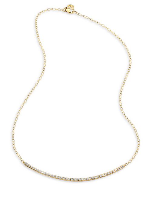 Carelle - Moderne Pave Diamond Bar Necklace