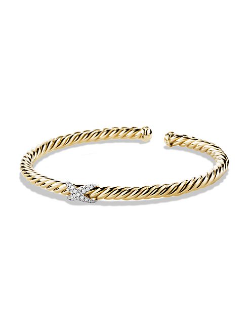 David Yurman - X Bracelet with Diamonds in Gold