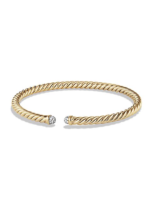 David Yurman - Petite Precious Cable Bracelet with Diamonds in Gold