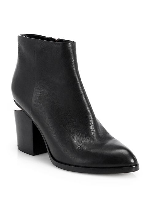 Alexander Wang - Gabi Leather Block Heel Booties