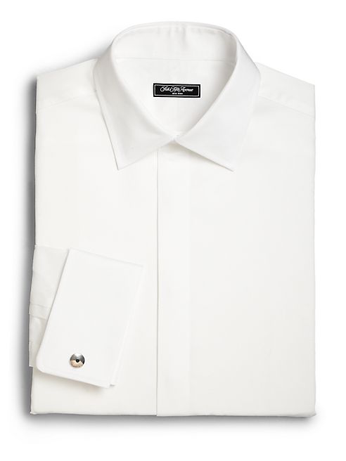 Saks Fifth Avenue Collection - Regular-Fit Formal Cotton Dress Shirt