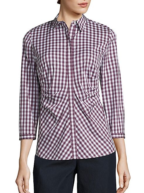 Lafayette 148 New York - Pleated Button-Front Shirt