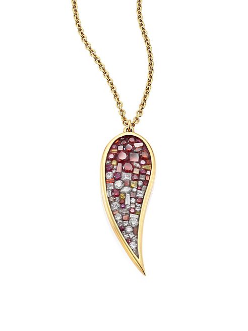 Plevé - Raspdia Diamond & 18K Yellow Gold Pendant Necklace