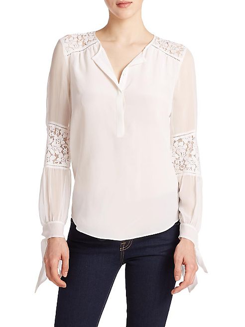 Rebecca Taylor - Silk Lace-Panel Top