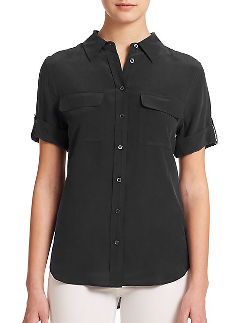 Equipment - Short-Sleeve Slim Blouse