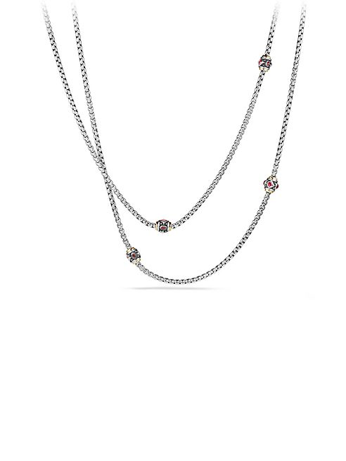 David Yurman - Renaissance Necklace with Pink Tourmaline, Rhodalite Garnet and 18K Gold