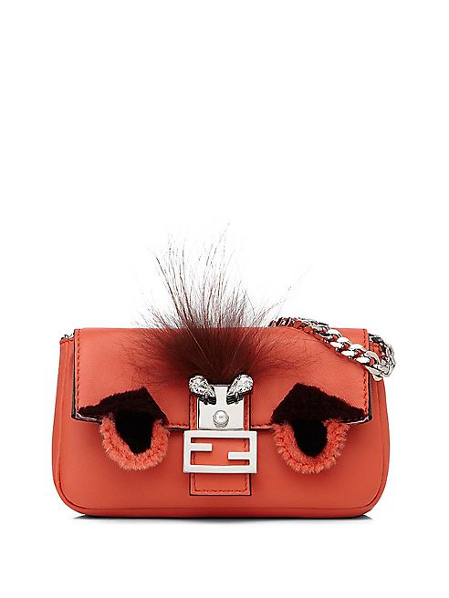 Fendi - Micro Leather, Mink Fur & Fox Fur Buggie Baguette