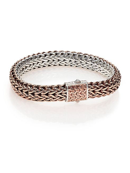 John Hardy - Classic Bronze & Silver Reversible Chain Bracelet