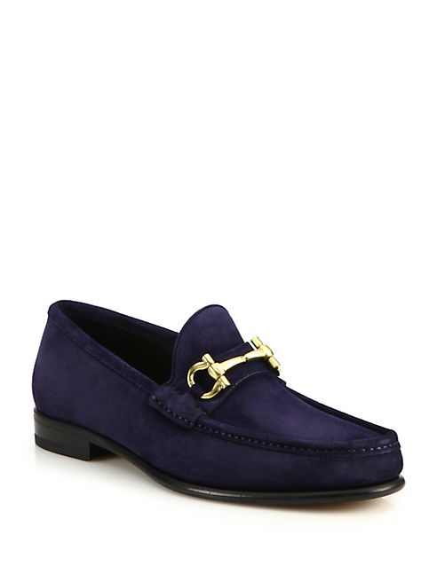 Salvatore Ferragamo - Mason Bit Suede Loafers