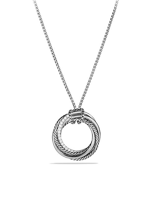 David Yurman - Crossover Pendant Necklace with Diamonds