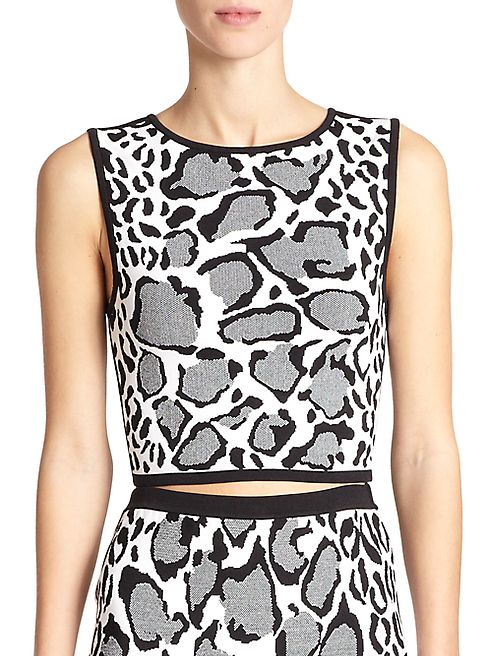 Ohne Titel - Reversible Leopard-Print Crop Top