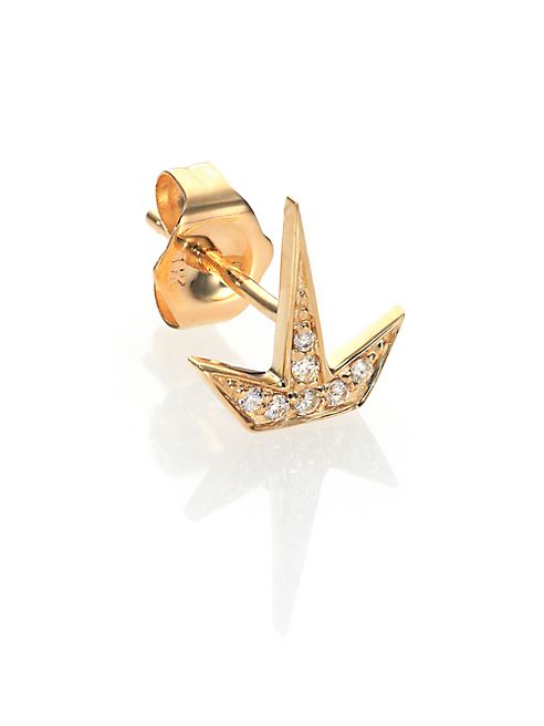 Sydney Evan - Diamond & 14K Yellow Gold Starburst Single Stud Earring