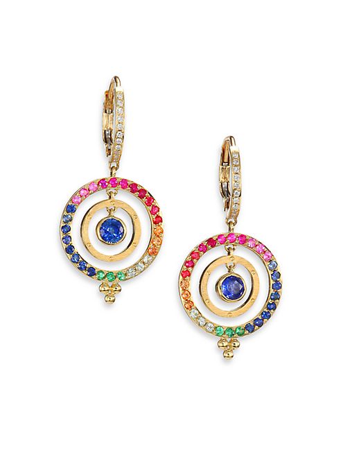 Temple St. Clair - Celestial Multicolor Sapphire, Diamond & 18K Yellow Gold Piccolo Tolomeo Drop Earrings