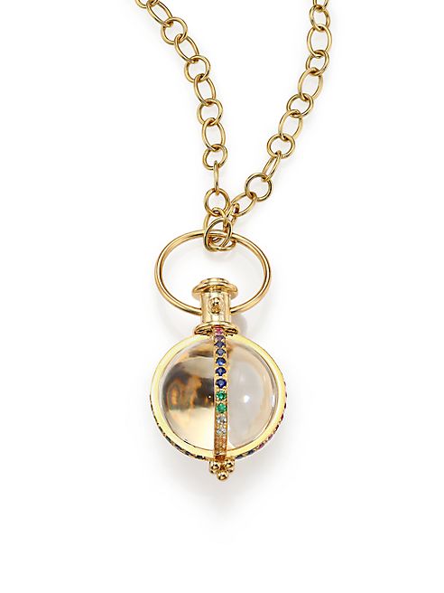 Temple St. Clair - Celestial Rock Crystal, Multicolor Sapphire, Diamond & 18K Yellow Gold Classic Amulet