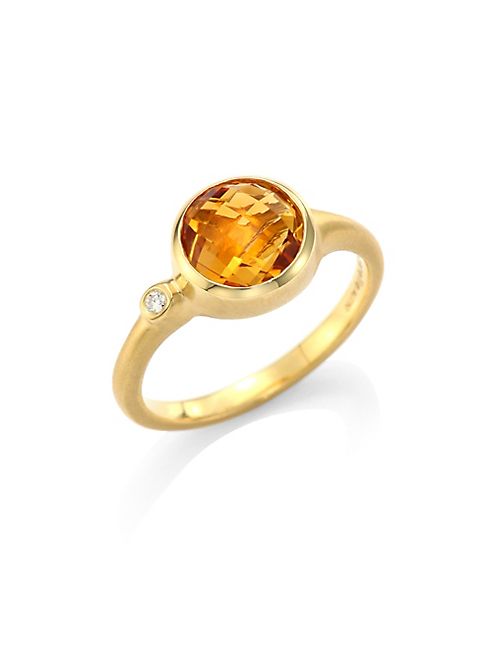 Carelle - Orange Citrine & Diamond Stack Ring