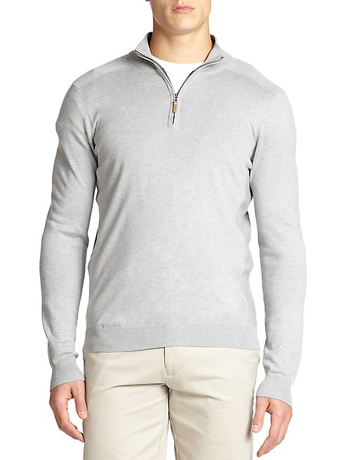 Saks Fifth Avenue Collection - Silk-Blend Quarter-Zip Sweater