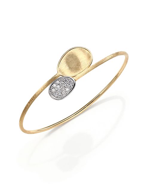 Marco Bicego - Lunaria Diamond & 18K Yellow Gold Bypass Bangle Bracelet