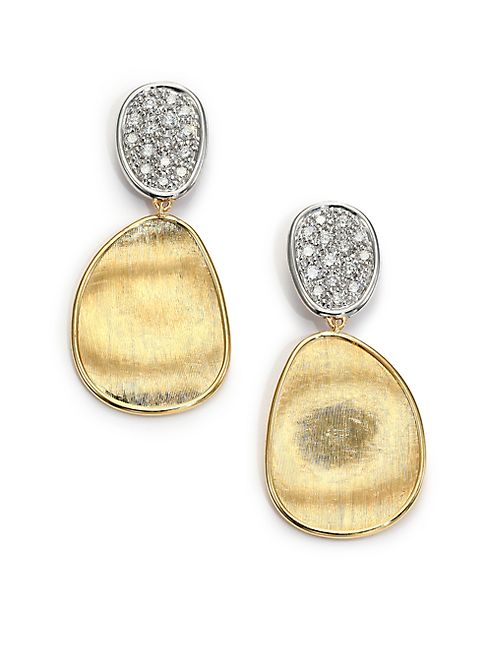 Marco Bicego - Lunaria Diamond & 18K Yellow Gold Small Drop Earrings