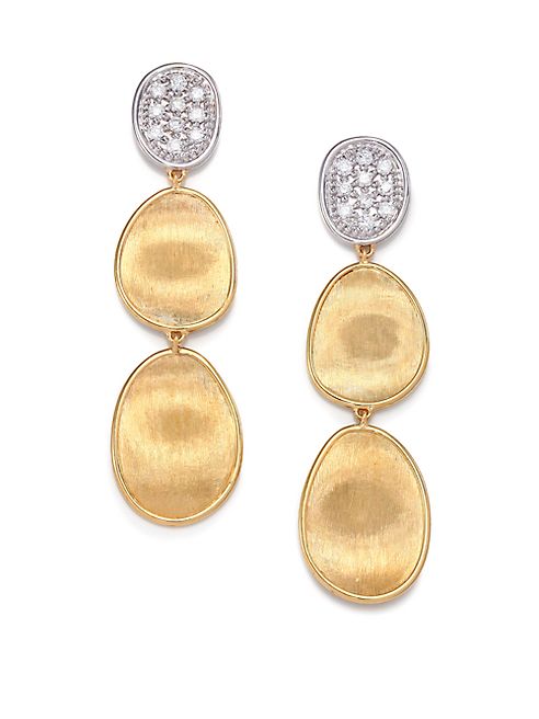 Marco Bicego - Lunaria Diamond & 18K Yellow Gold Triple-Drop Earrings