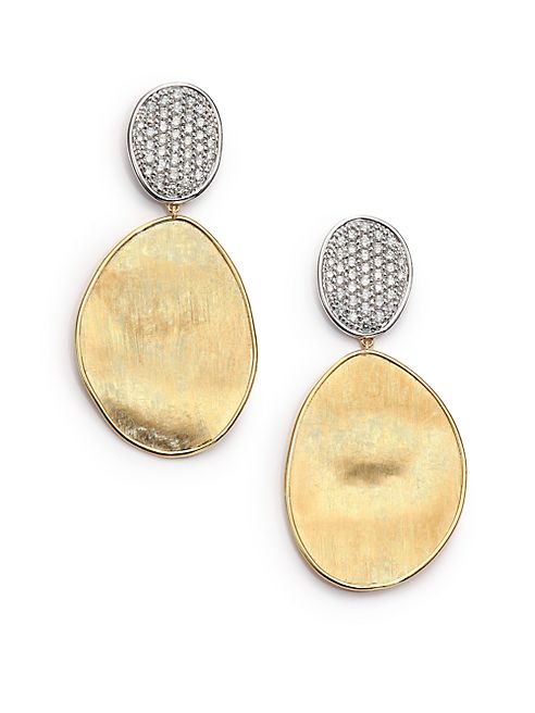 Marco Bicego - Lunaria Diamond & 18K Yellow Gold Large Drop Earrings