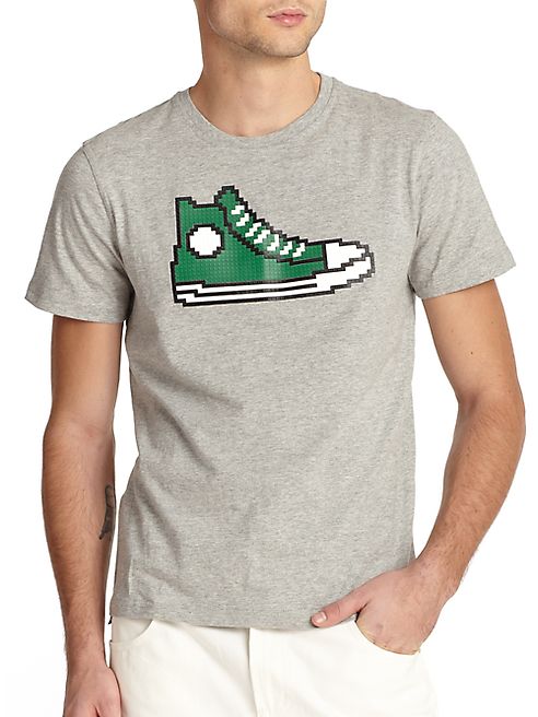 Mostly Heard Rarely Seen - Pixellated Sneaker-Print Cotton Tee