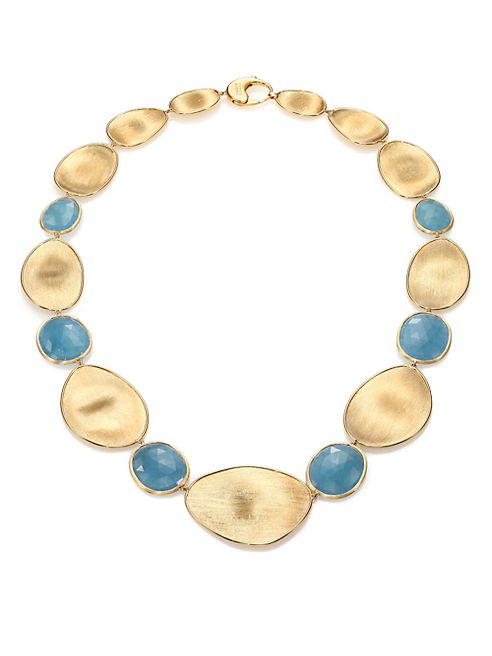 Marco Bicego - Lunaria Aquamarine & 18K Yellow Gold Medium Collar Necklace