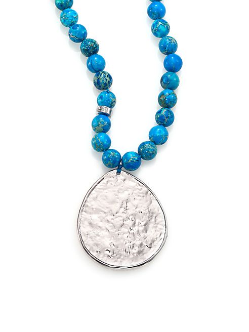 Nest - Turquoise Jasper Beaded Teardrop Pendant Necklace