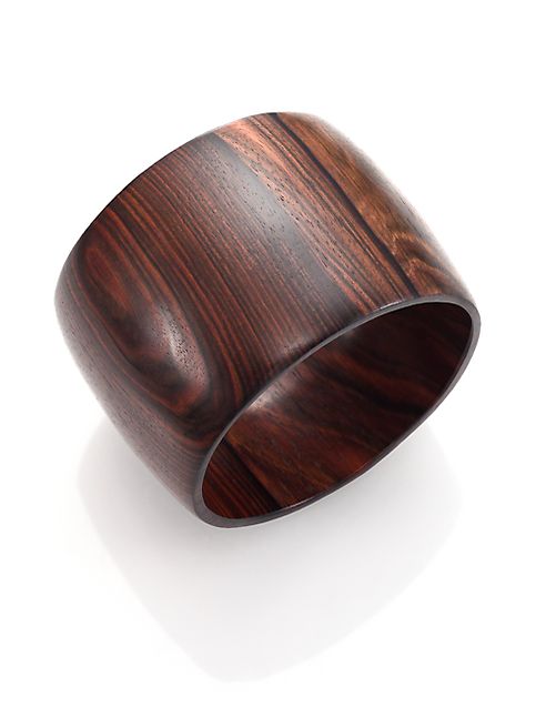 Nest - Ebony Wood Wide Bangle Bracelet