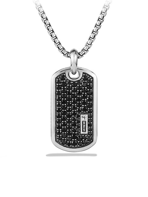 David Yurman - Pavé Black Diamond Tag Necklace