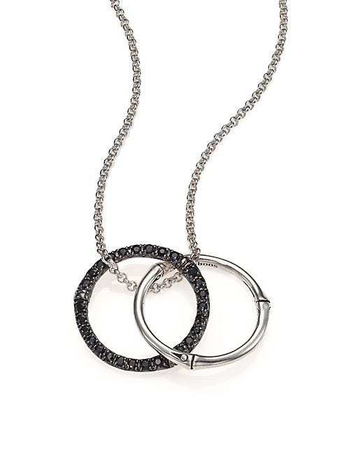 John Hardy - Bamboo Black Sapphire & Sterling Silver Medium Round Pendant Necklace