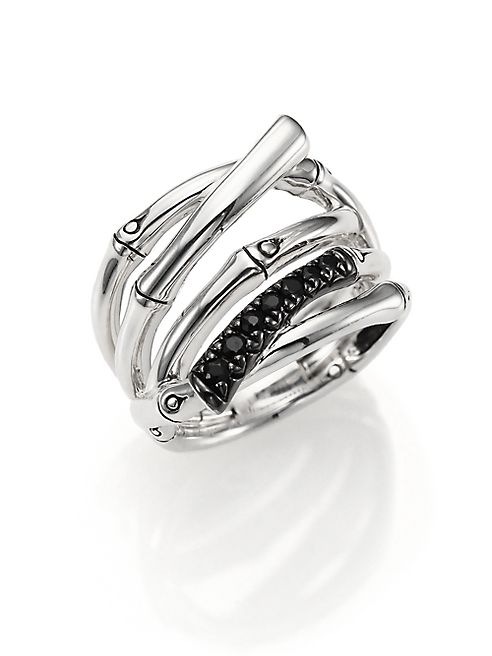 John Hardy - Bamboo Black Sapphire & Sterling Silver Multi-Row Ring