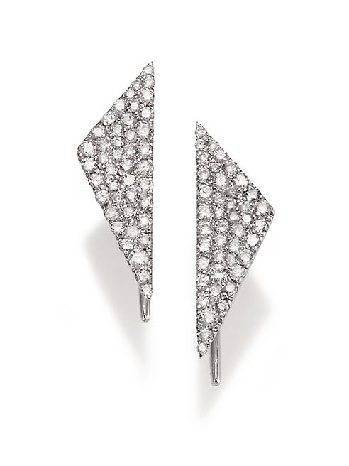 Meira T - Diamond & 14K White Gold Triangle Earrings