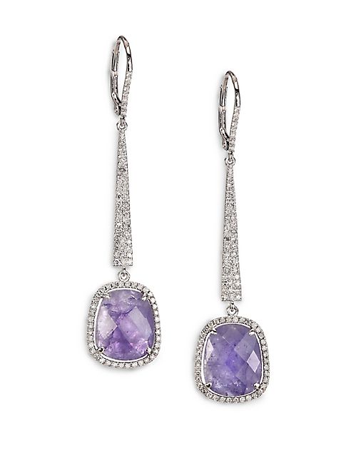 Meira T - Tanzanite, Diamond & 14K White Gold Drop Earrings