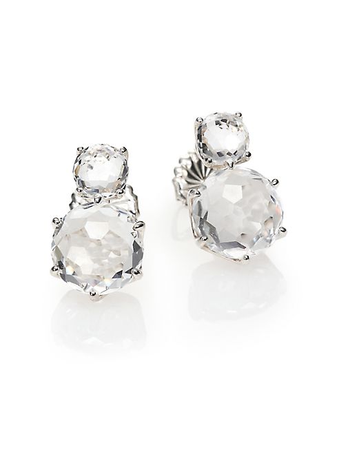 IPPOLITA - Rock Candy Clear Quartz & Sterling Silver Two-Stone Post Earrings