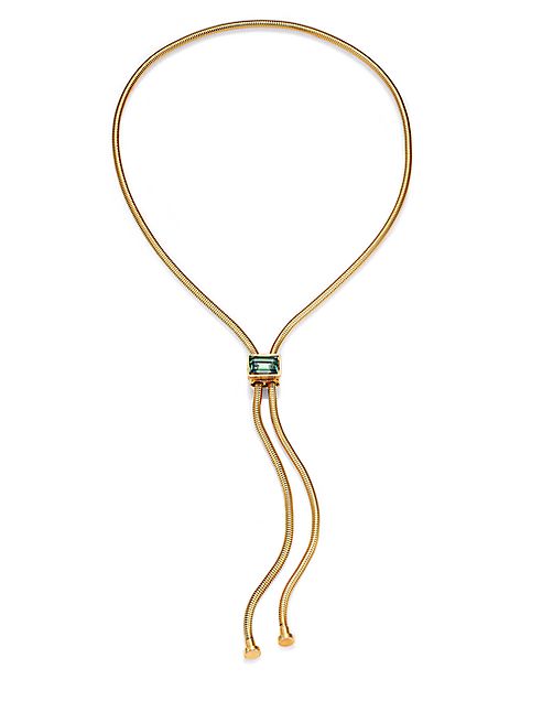 House of Lavande - Kemala Crystal Snake Chain Lariat Necklace