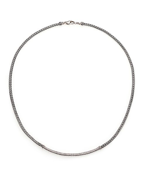 John Hardy - Classic Chain Diamond & Sterling Silver Mini Necklace