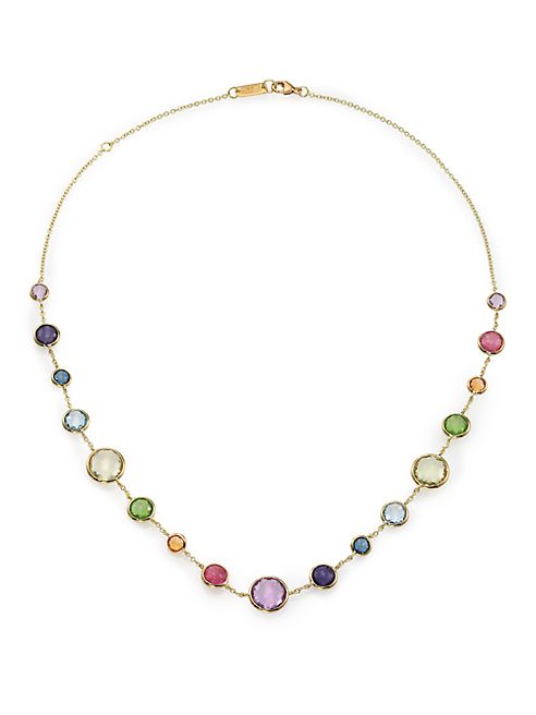 IPPOLITA - Rock Candy Rainbow Semi-Precious Multi-Stone & 18K Yellow Gold Lollitini Short Station Necklace