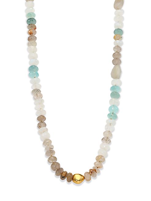 Lena Skadegard - Dunna Cielo Semi-Precious Multi-Stone & 18K Yellow Gold Beaded Strand Necklace