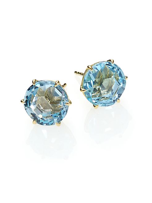 IPPOLITA - Rock Candy Blue Topaz & 18K Yellow Gold Stud Earrings