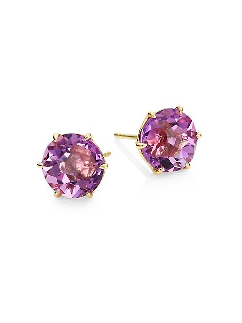 IPPOLITA - Rock Candy Dark Amethyst & 18K Yellow Gold Stud Earrings