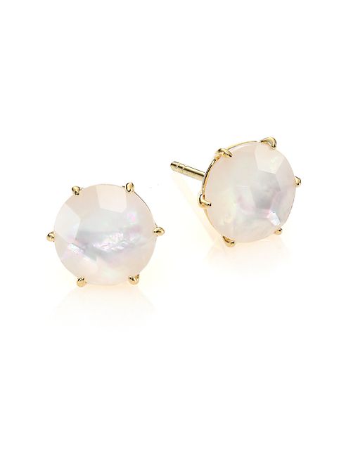 IPPOLITA - Rock Candy Mother-Of-Pearl, Clear Quartz & 18K Yellow Gold Doublet Stud Earrings