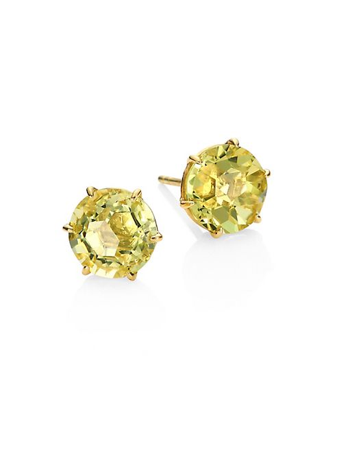 IPPOLITA - Rock Candy Green-Gold Citrine & 18K Yellow Gold Stud Earrings