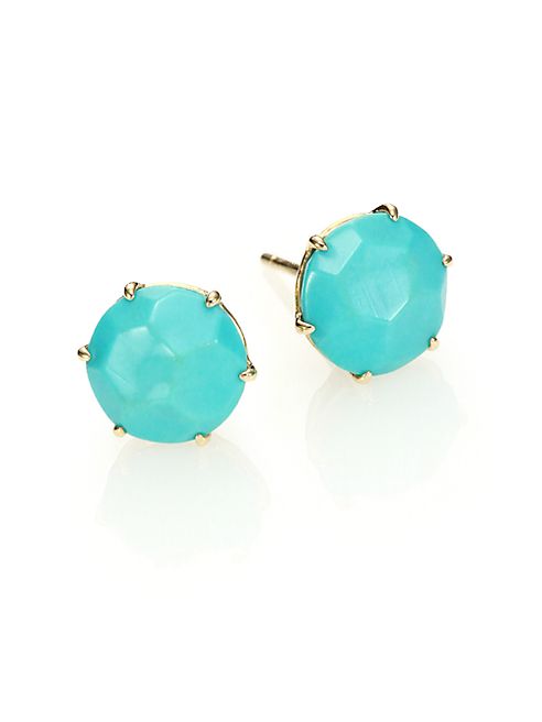 IPPOLITA - Rock Candy Turquoise & 18K Yellow Gold Stud Earrings