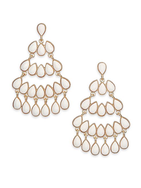 Kenneth Jay Lane - Cabochon Chandelier Earrings