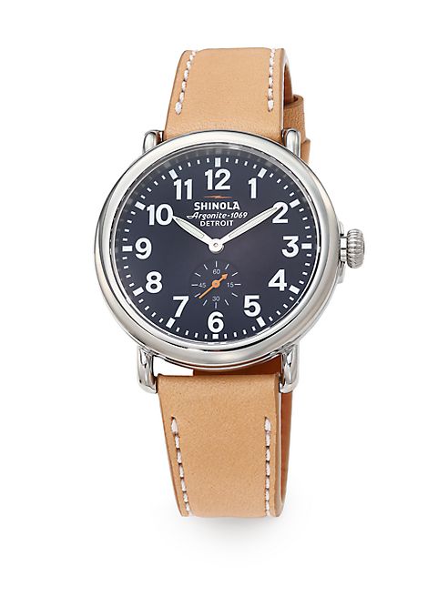 Shinola - Runwell Stainless Steel & Leather Strap Watch