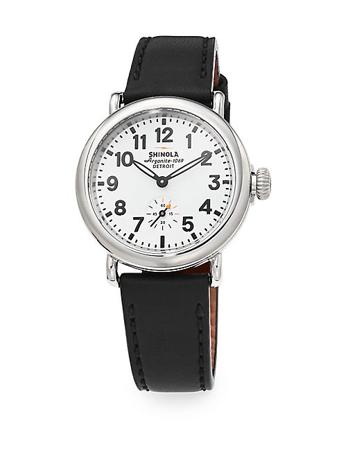 Shinola - Runwell Stainless Steel & Leather Strap Watch/Black