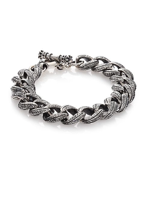 King Baby Studio - Small Feather Carved Link Bracelet