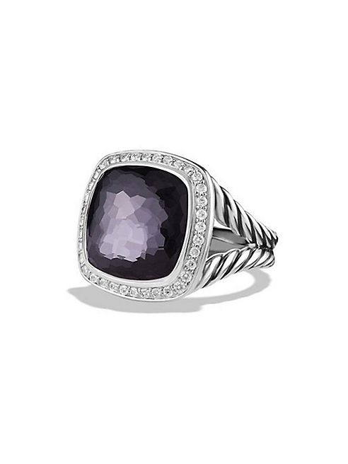 David Yurman - Albion Ring with Diamonds and Faceted Black Orchid